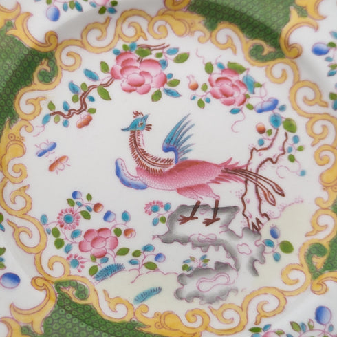 20 世紀初英國復古明頓茶杯三重奏一對雞蛇綠色